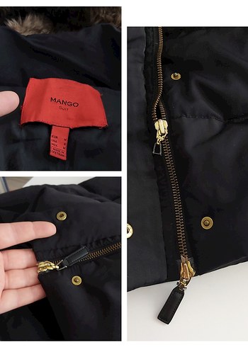 Kürk Detaylı Siyah Kadın Kışlık Mont - Görsel 7