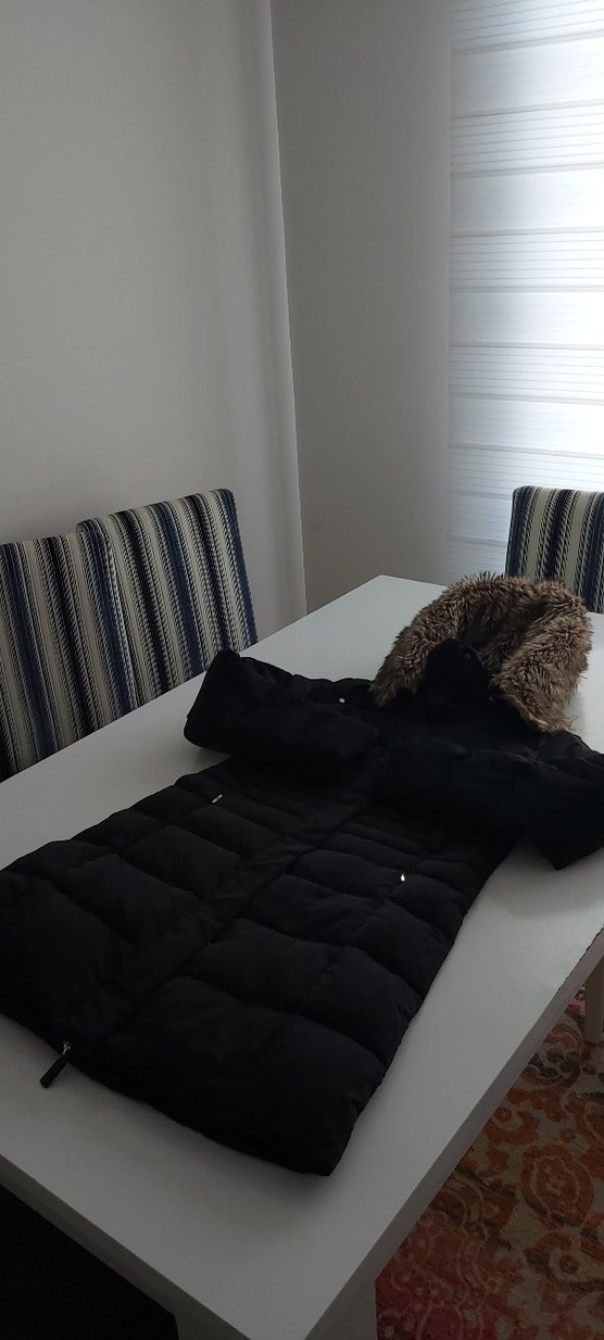 Kürk Detaylı Siyah Kadın Kışlık Mont - Görsel 2