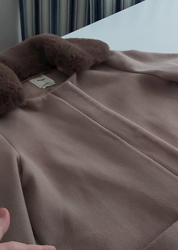 Kahverengi Kürk Yakalı Kaban - Görsel 11