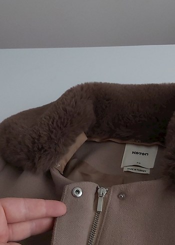 Kahverengi Kürk Yakalı Kaban - Görsel 6
