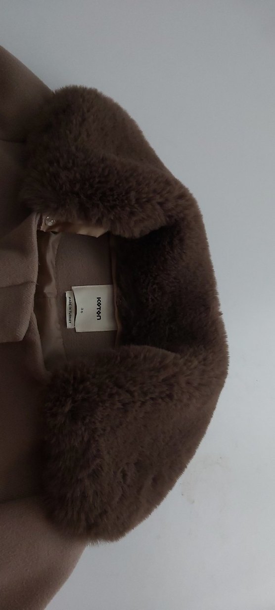 Kahverengi Kürk Yakalı Kaban - Görsel 2