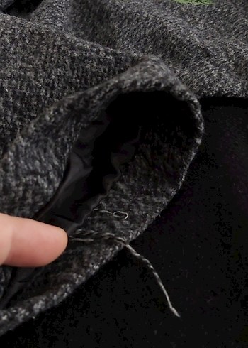 Nakışlı Gri Uzun Kadın Kaban - Görsel 8