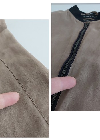 Bej Süet mont - Görsel 9