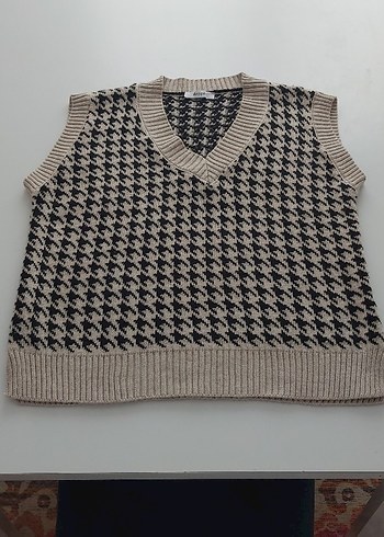 Kadın V Yaka Örgü Süveter - Görsel 5