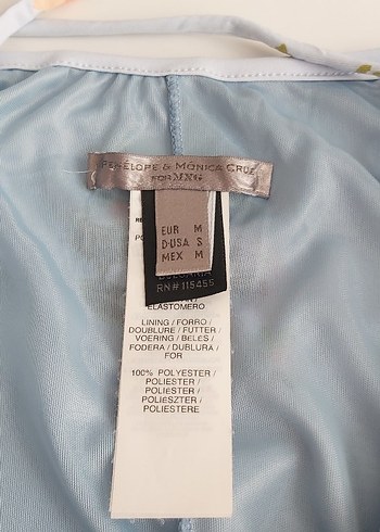 m Beden Mavi Çiçekli Uzun Kadın Elbise