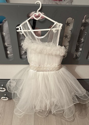 Beden Straplez Mini Beyaz Gelinlik