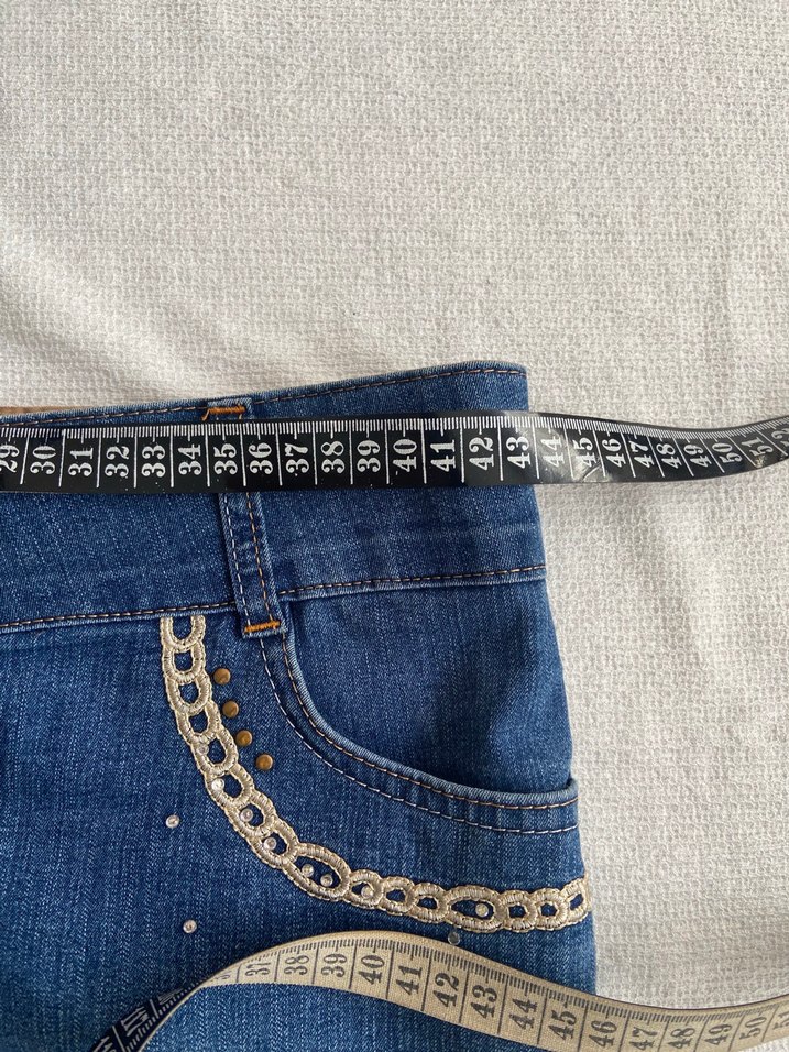 Navy Denim Midi Uzun Etek - Görsel 3