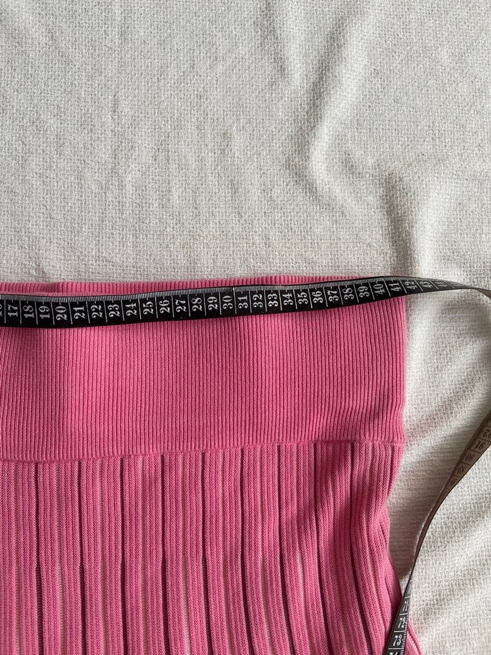 Pembe Pilili Midi Kadın Etek - Görsel 3