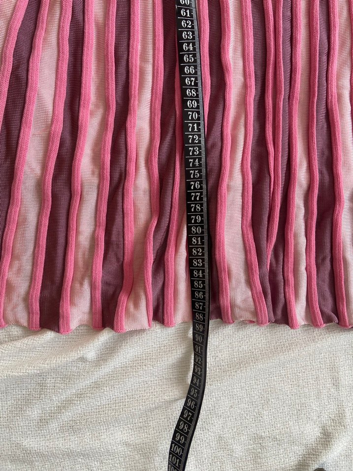 Pembe Pilili Midi Kadın Etek - Görsel 2