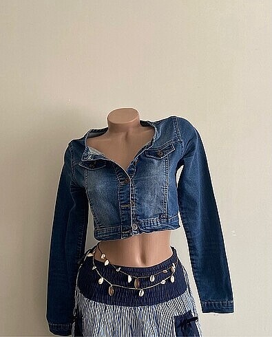 Vintage crop kot ceket