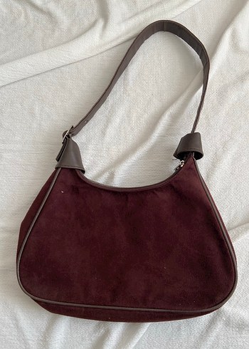 Kahverengi Süet Tokalı Kadın Çanta - Görsel 2