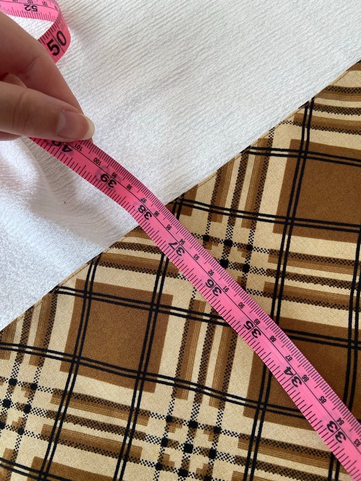 Kahverengi Ekose Desenli Uzun Kadın Etek - Görsel 2