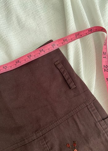 Kahverengi Nakışlı Kadın Uzun Etek - Görsel 2