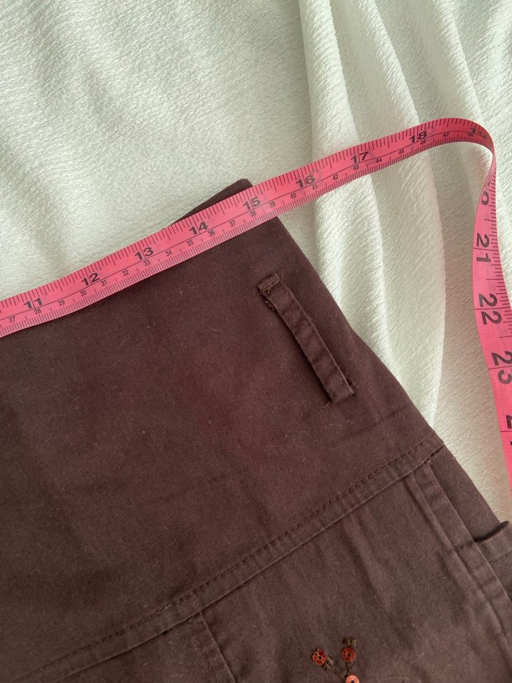 Kahverengi Nakışlı Kadın Uzun Etek - Görsel 2