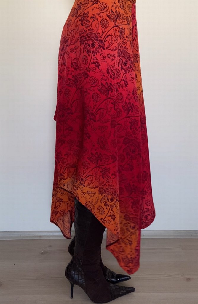 Kırmızı Uzun Bohem Etek - Görsel 3