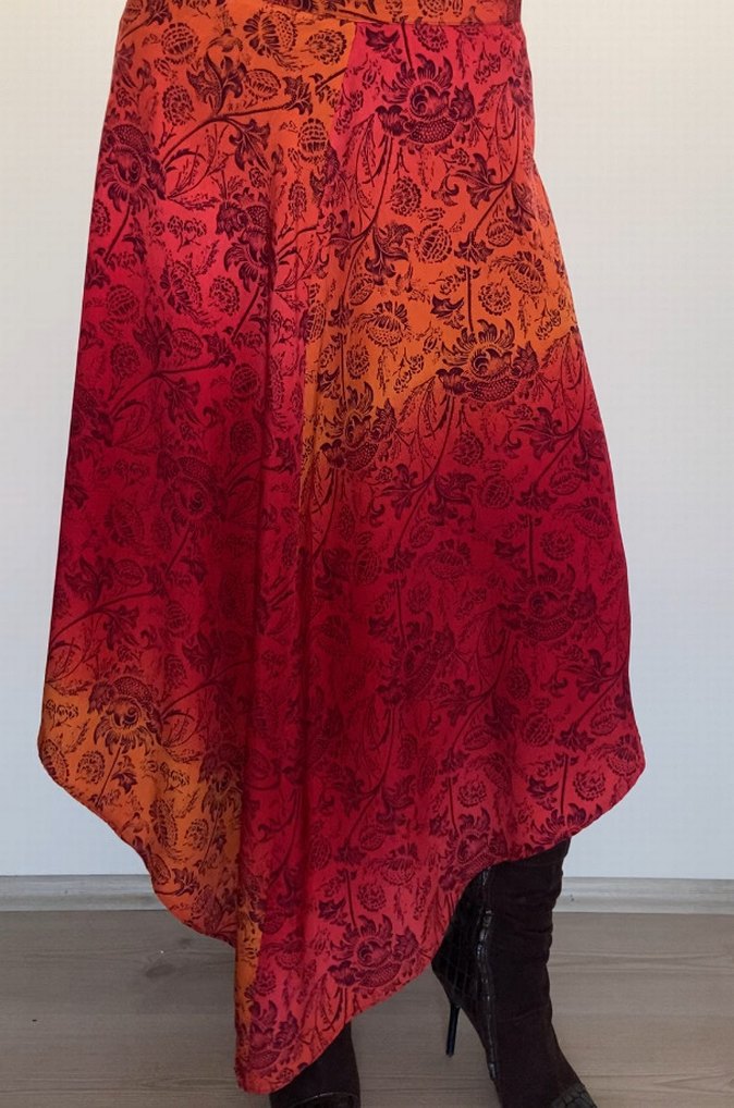 Kırmızı Uzun Bohem Etek - Görsel 4