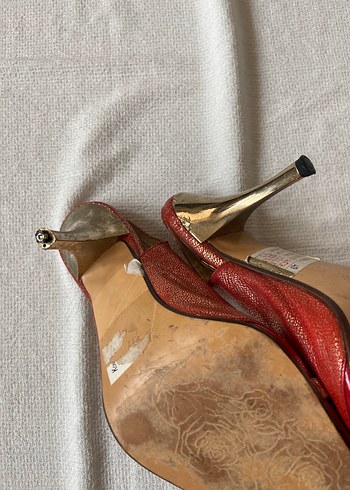 American Vintage Bordo Deri Vintage Tokalı Kadın Topuklu Ayakkabı
