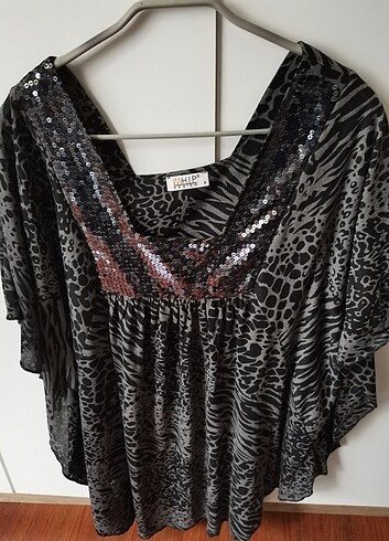 WHIP DESIGN Yakası pullu bluz