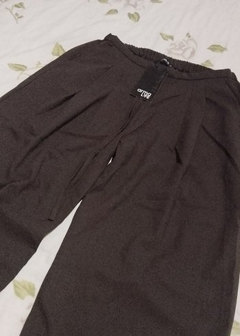 xl Beden kahverengi Renk Kadın Kahverengi Bol Kesim Keten Pantolon