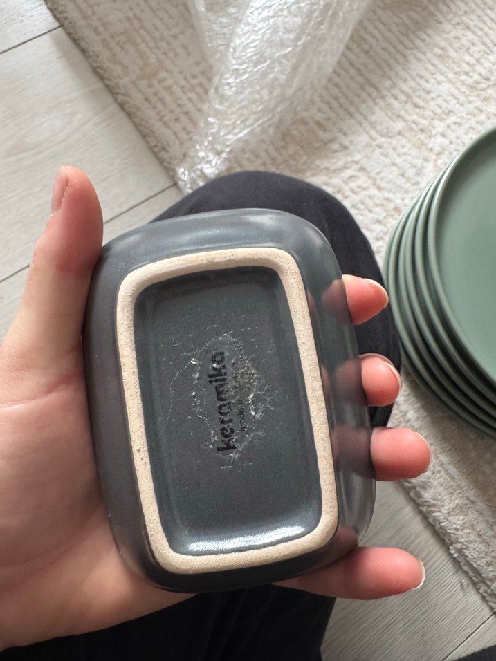 Karemika Gri ve Haki Renkli Kahvaltı takımı 12 kişişik - Görsel 4