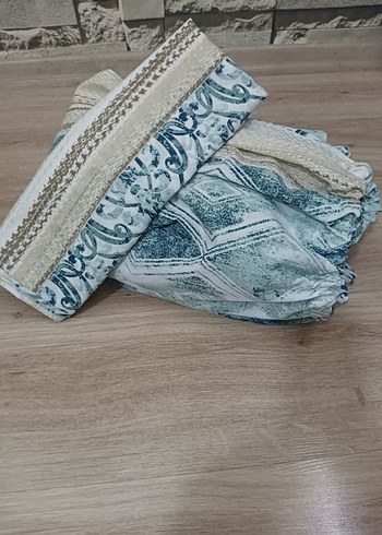 İşlemeli Turkuaz ve Gri Nevresim Takımı - Görsel 2