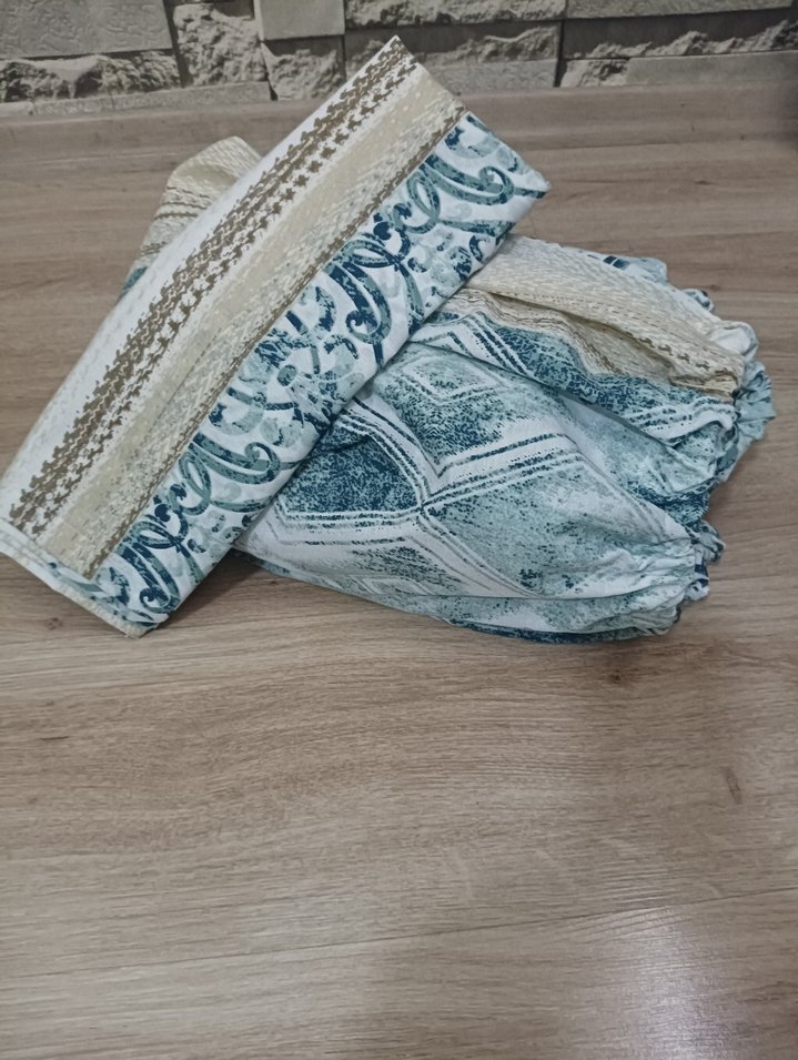 İşlemeli Turkuaz ve Gri Nevresim Takımı - Görsel 2