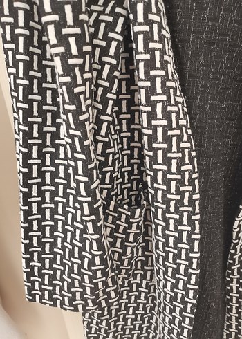 Gri Desenli Uzun Kadın Kaban - Görsel 5