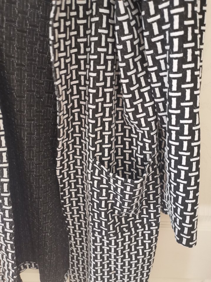 Gri Desenli Uzun Kadın Kaban - Görsel 4