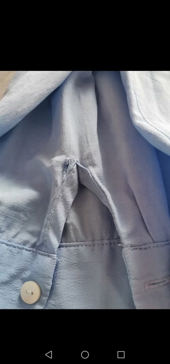 Mavi Keten Uzun Kollu Gömlek - Görsel 3