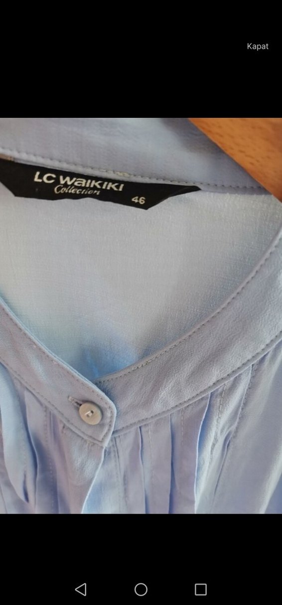 Mavi Keten Uzun Kollu Gömlek - Görsel 4