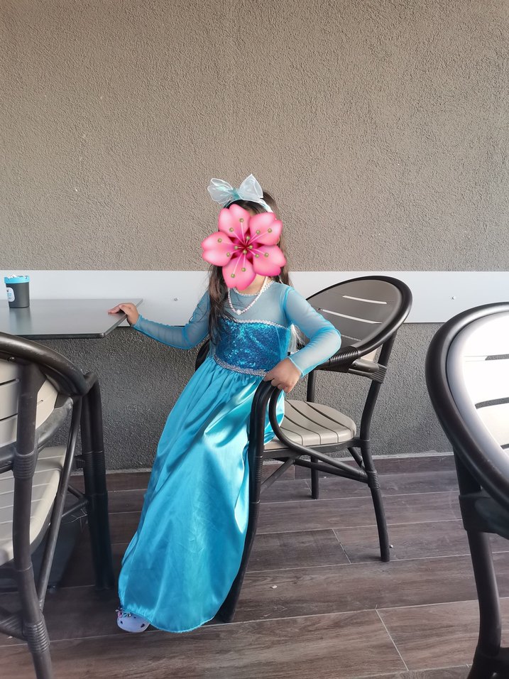 Mavi Straplez Çocuk Elbisesi Fiyonk Detaylı - Görsel 2