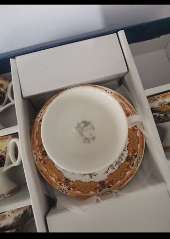 Dekoratif Beyaz Kahve Fincanı Seti - Görsel 3