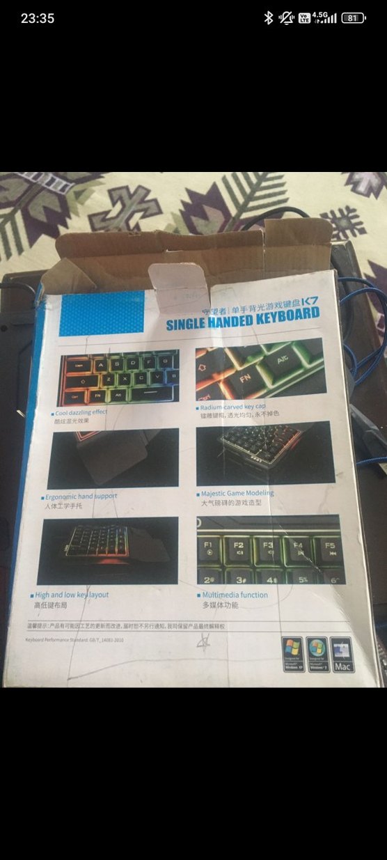 ACİL SATILIK 
Siyah Tek El Klavyesi ve Kablolu Gaming Mouse - Görsel 3