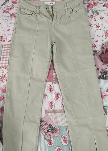 Bej Kadın Regular Fit Pamuklu Kumaş Pantolon