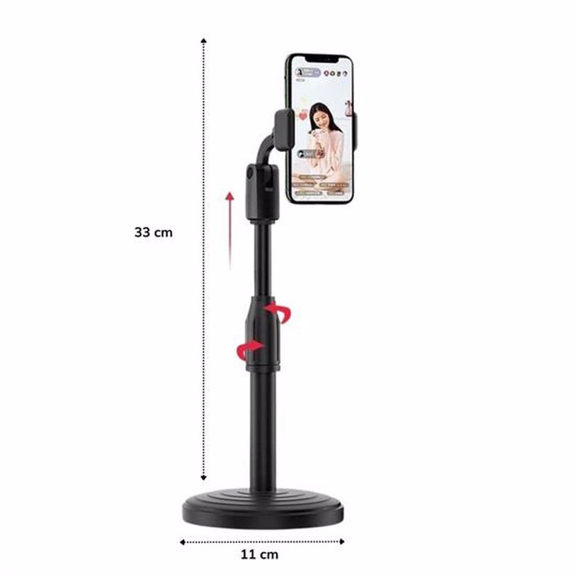 Masaüstü Teleskopik Telefon Standı Tripod Telefon Tutucu - Görsel 4