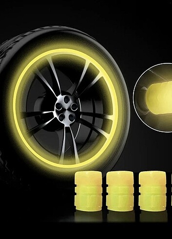 Araç Motorsiklet Bisiklet Fosforlu Sibop Kapağı (4 Adet)