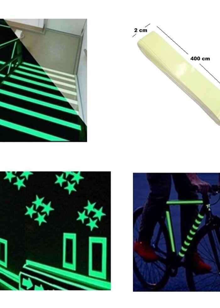 Karanlıkta Işık Veren Fosforlu Şerit Bant 4 Metre

 - Görsel 2
