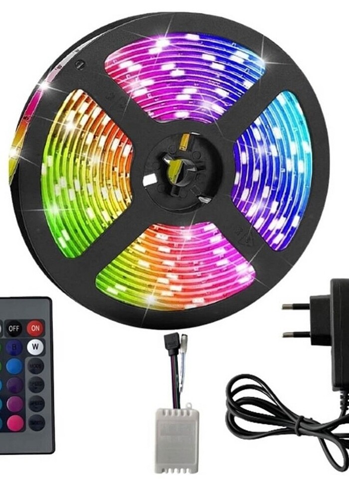 5 Metre Rgb Şerit Led Uzaktan Kumandalı Silikonlu Iç Ve Dış Meka - Görsel 3