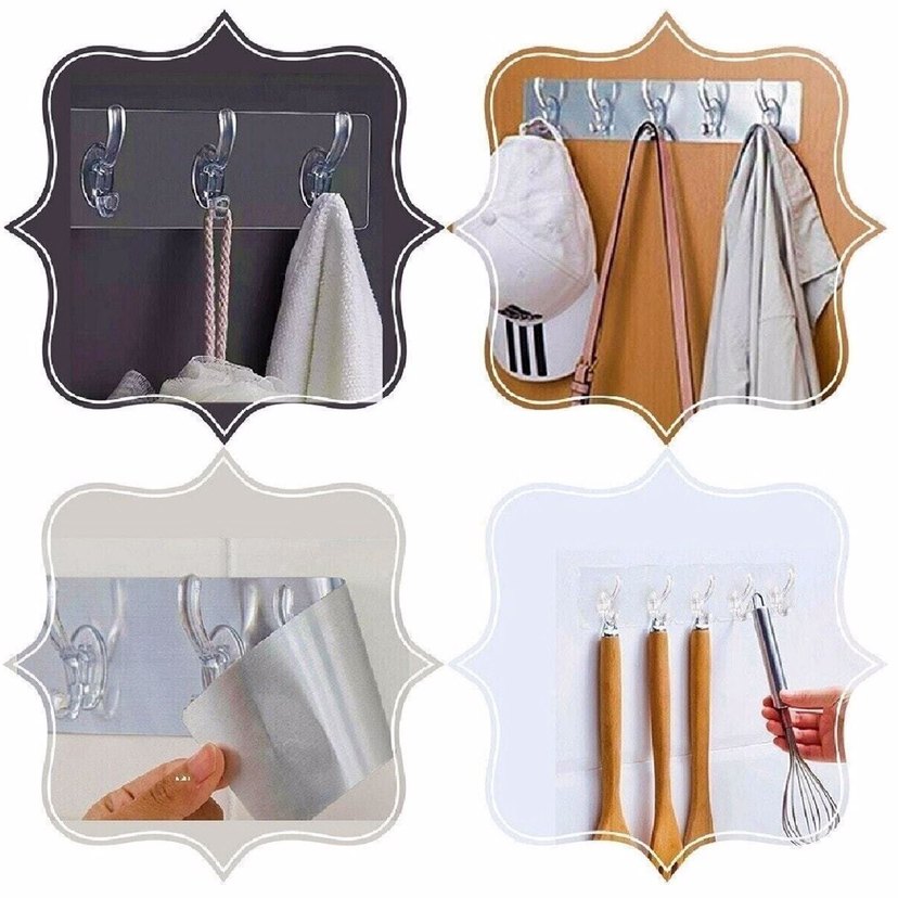 5 Li Yapışkanlı Şeffaf Duvar Askısı - Görsel 4