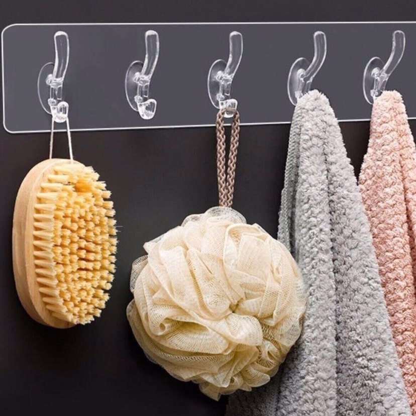 5 Li Yapışkanlı Şeffaf Duvar Askısı - Görsel 3