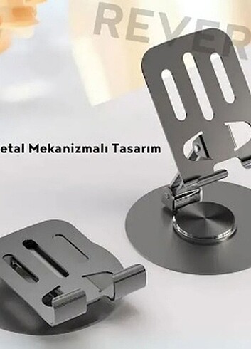 Katlanabilir ve Ayarlanabilir Metal Telefon Tutucu Stand 360° Dö - Görsel 3