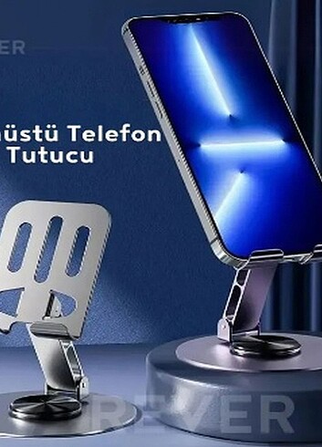 Katlanabilir ve Ayarlanabilir Metal Telefon Tutucu Stand 360° Dö - Görsel 5