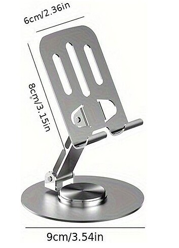 Katlanabilir ve Ayarlanabilir Metal Telefon Tutucu Stand 360° Dö - Görsel 7