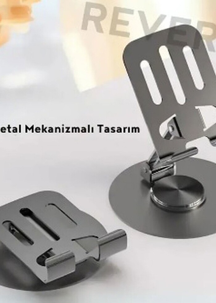 Katlanabilir ve Ayarlanabilir Metal Telefon Tutucu Stand 360° Dö - Görsel 3