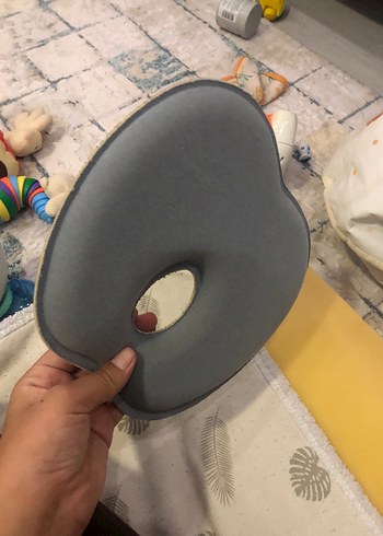 Gri Çocuk Yastığı, Yumuşak Kumaş - Görsel 2