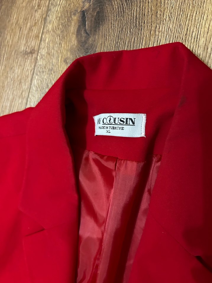 Kırmızı Kadın Blazer Ceket - Görsel 4