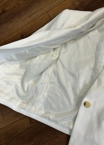 Leifteis beyaz blazer ceket - Görsel 6