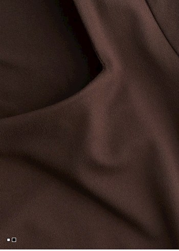 H&M Kahverengi kare yaka Kısa Kollu Bluz - Görsel 2