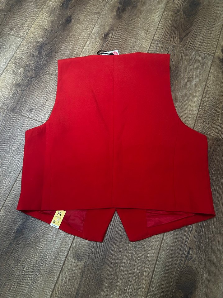 Leifteis kırmızı yelek ceket - Görsel 4