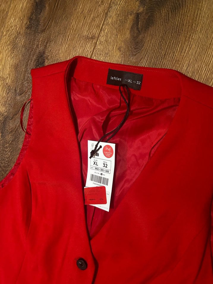 Leifteis kırmızı yelek ceket - Görsel 3